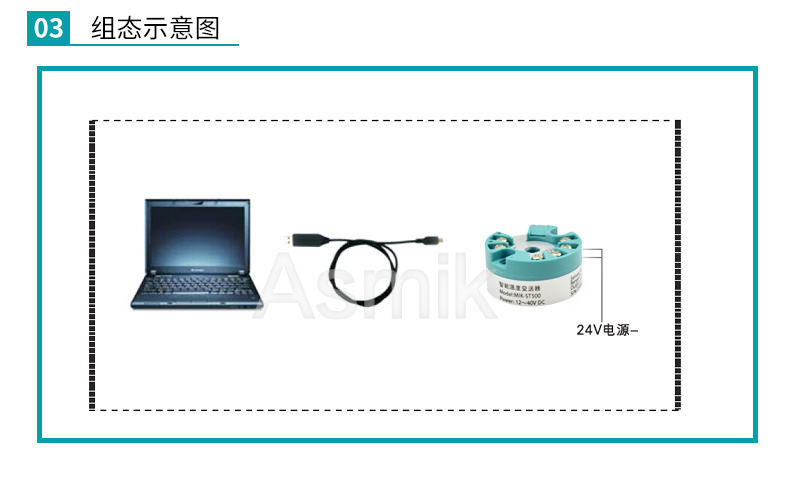 米科MIK-ST500智能温度变送模块组态示意图
